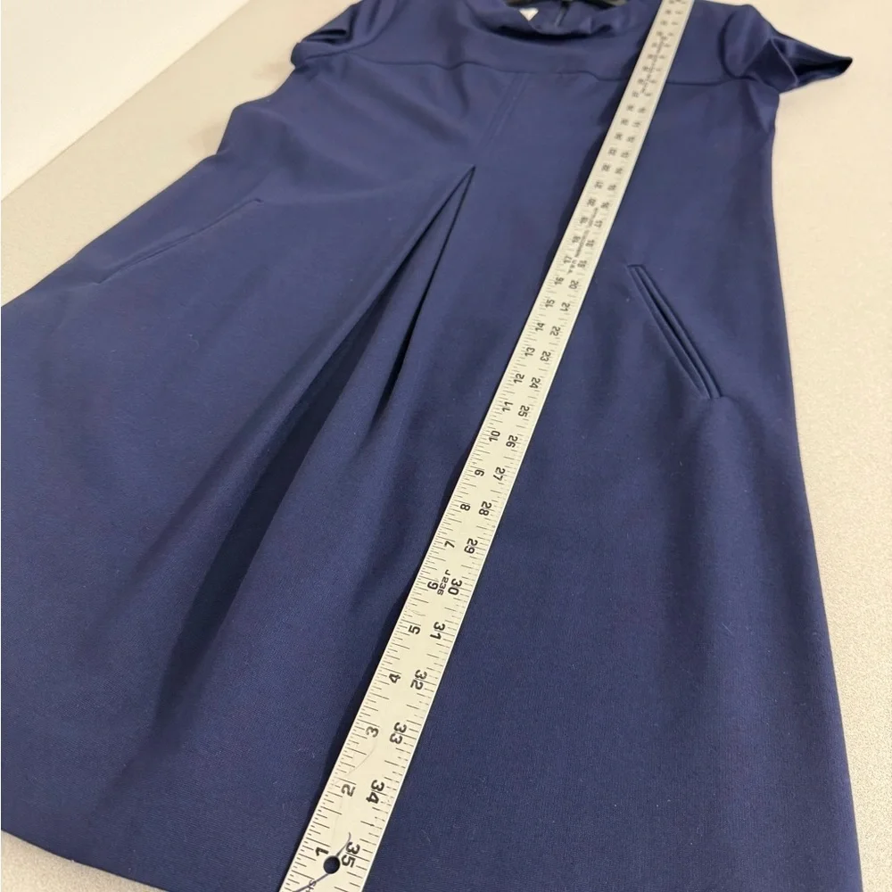 SARA CAMPBELL SIZE SMALL NAVY BLUE PONTE KNIT SHIFT DRESS WITH POCKETS NEW - Picture 4 of 7